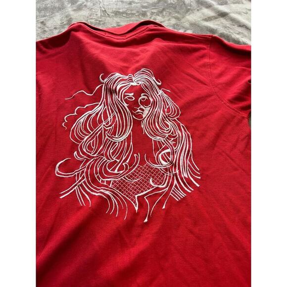 Vintage Coogi Polo Shirt Mens 2XL Red Embroidered Woman Graphic Hip Hop Rap‎ Y2K - Picture 1 of 7